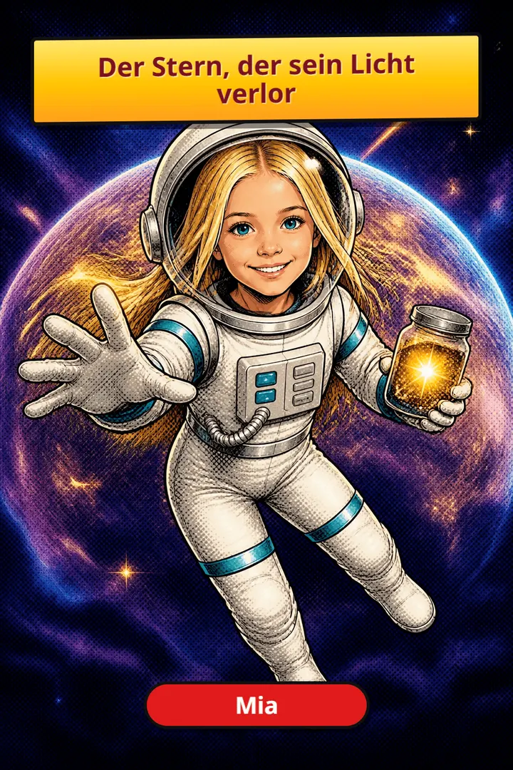 Der Stern, der sein Licht verlor - Cover eines personalisierten Kinderbuchs
