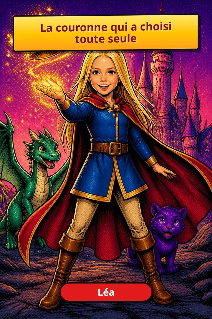 La couronne qui a choisi toute seule - couverture de livre pour enfant personnalisé