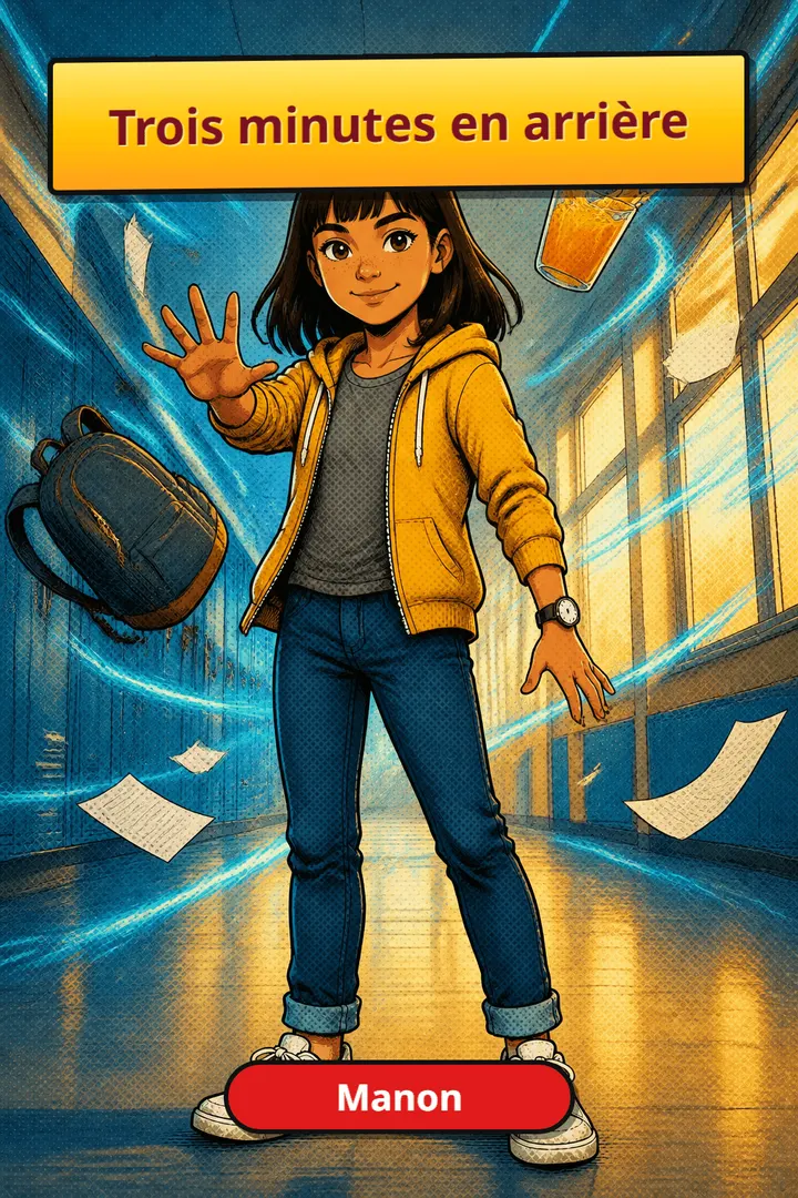 Trois minutes en arrière - couverture de livre pour enfant personnalisé