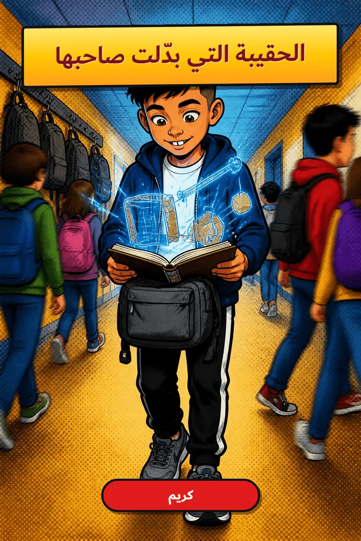 الحقيبة التي بدّلت صاحبها - غلاف كتاب أطفال شخصي