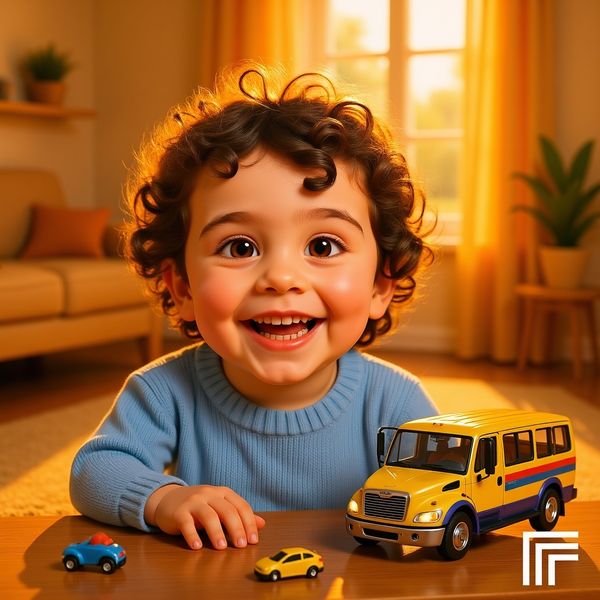 Personalized children’s book cover illustrated with AI — My Bus Es