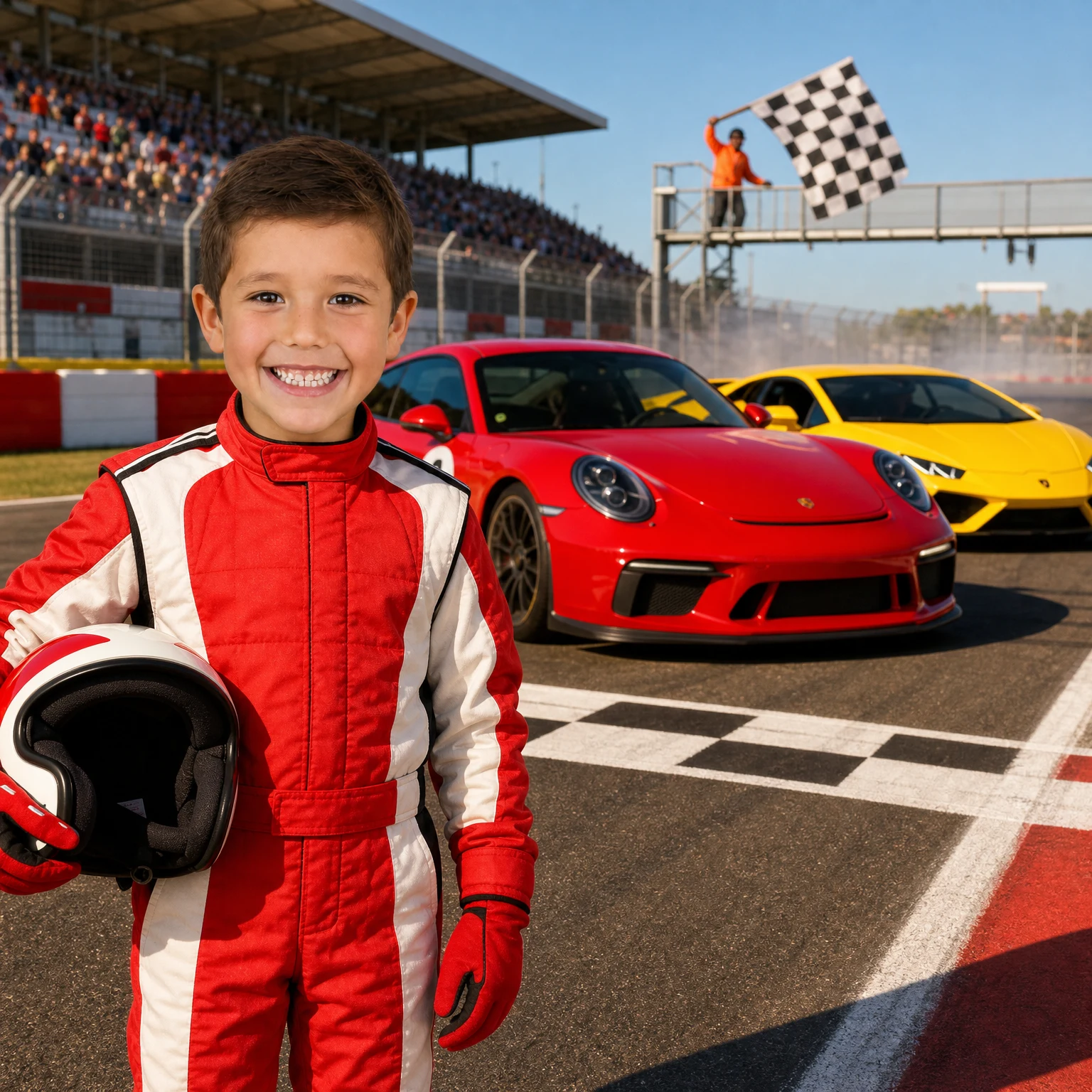 Der Rennfahrer - Cover eines personalisierten Kinderbuchs